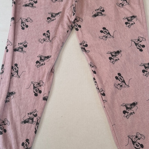 Disney Blush Pink Mickey Minnie Character Cozy Lounge Pajama Pants Size Large - Picture 3 of 11